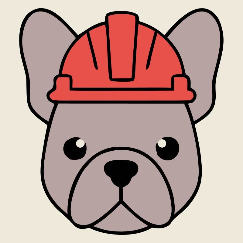 Frenchie Construction Worker Helmet Head