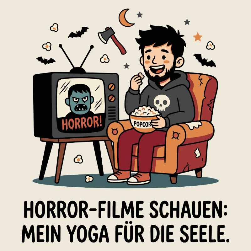 Horrorabend auf dem Sofa mit Popcorn