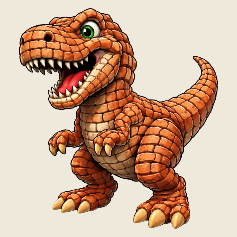 T-Rex with orange scales