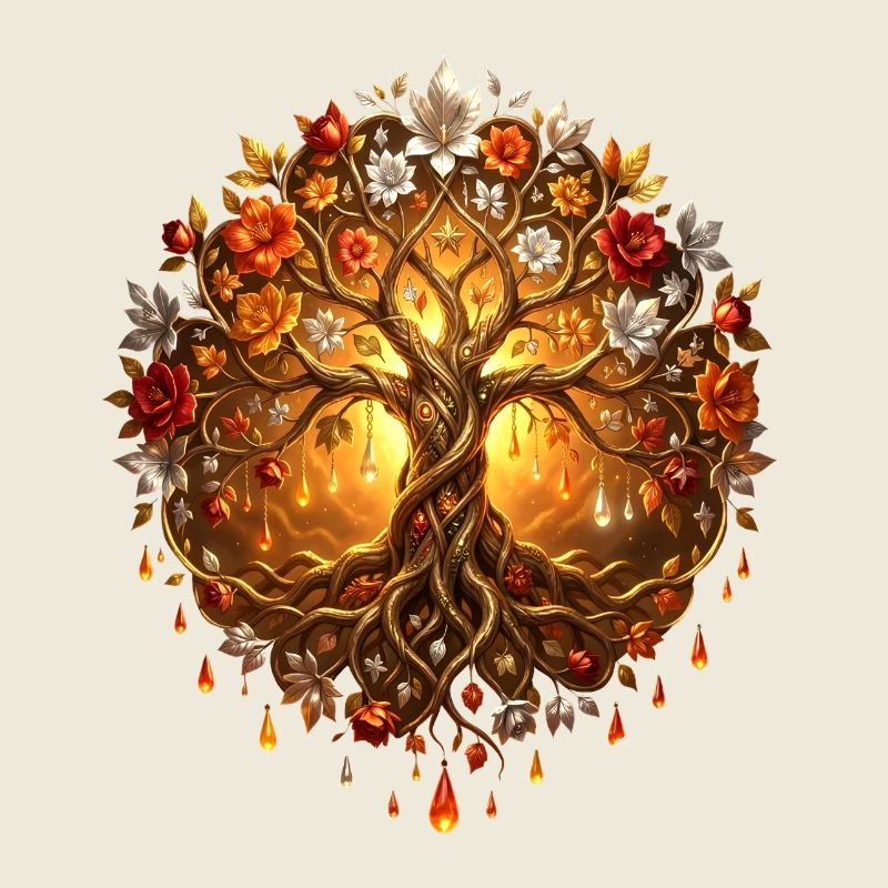 Fire Tree in Mandala