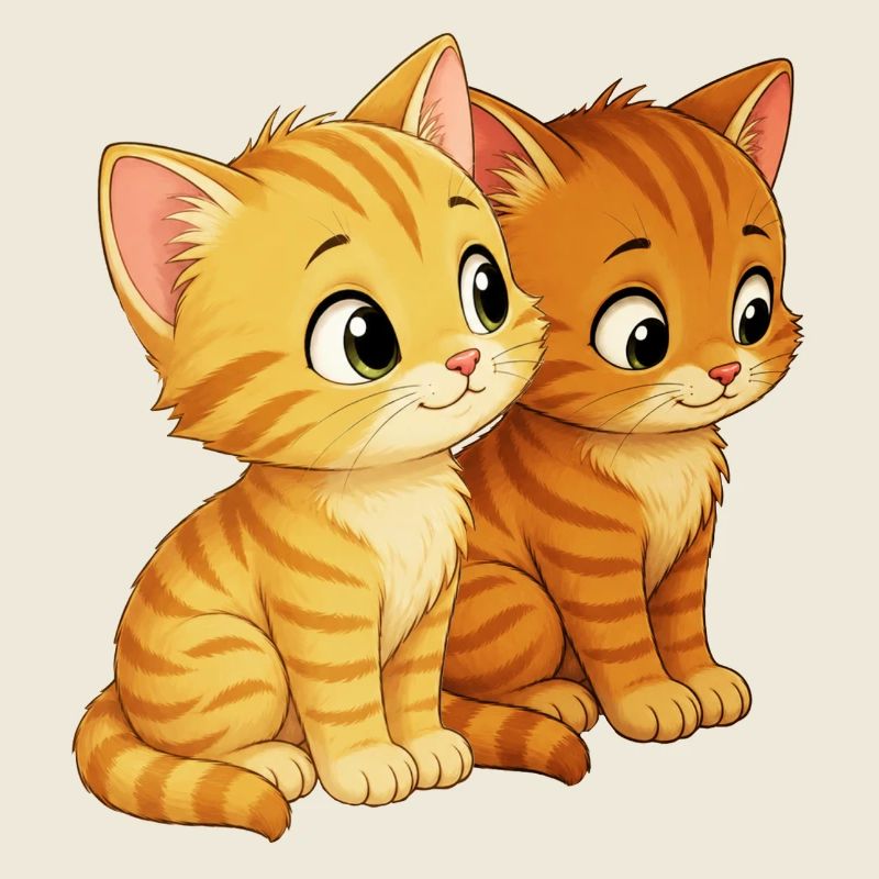 Kittens sitting next to each other