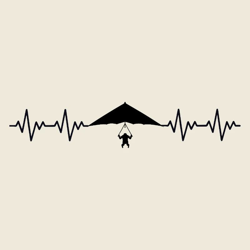 Paragliding Flying Paragliding ECG Heartbeat