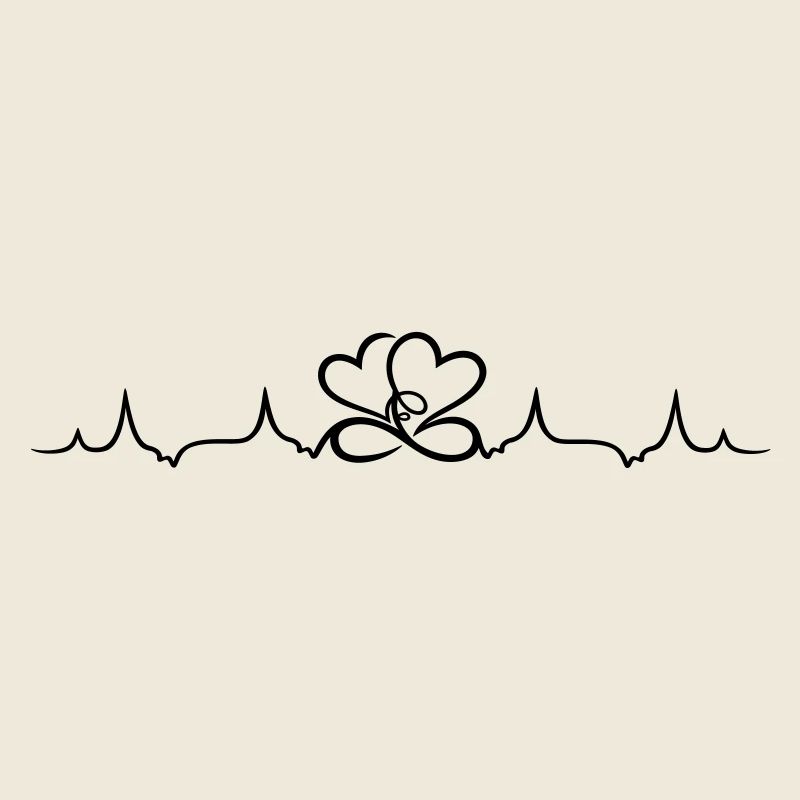 Heartbeat, two hearts with infinity symbol