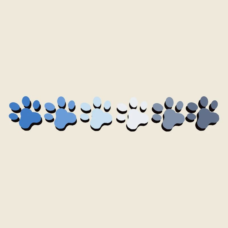 Illustration de patte d’animal dans les tons de bleu