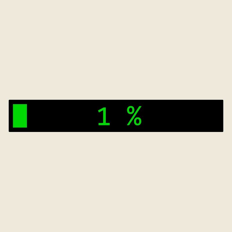 Rectangle loading bar Black Green 1%