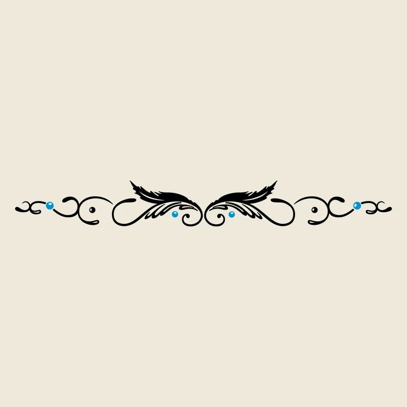 Ornament with two feathers, indian style.