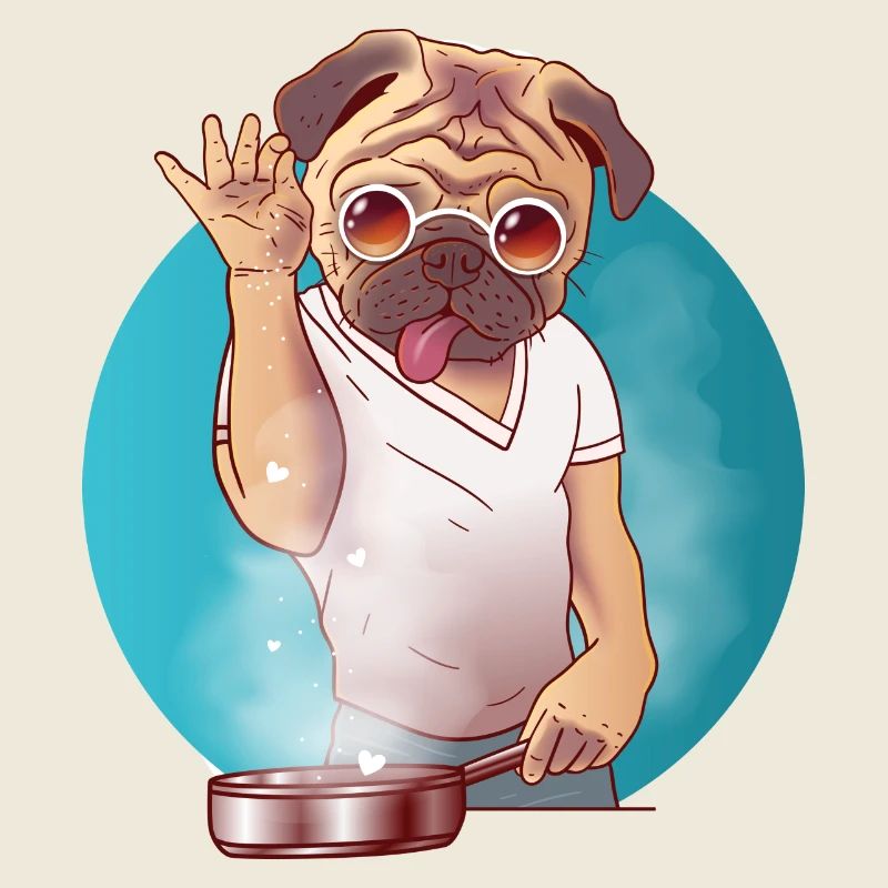 chien sel Bae cuisiner avec dévotion