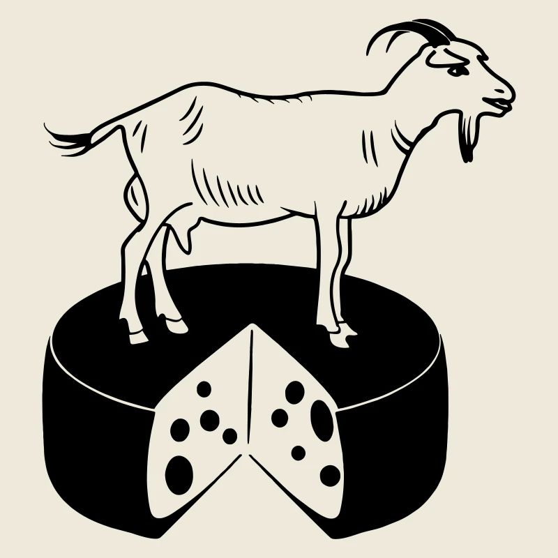Ziege auf Käse