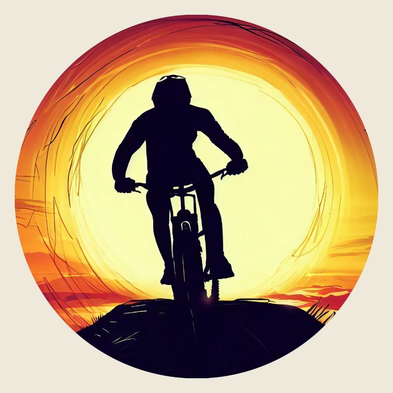 Mountain Bike Downhill Sunset