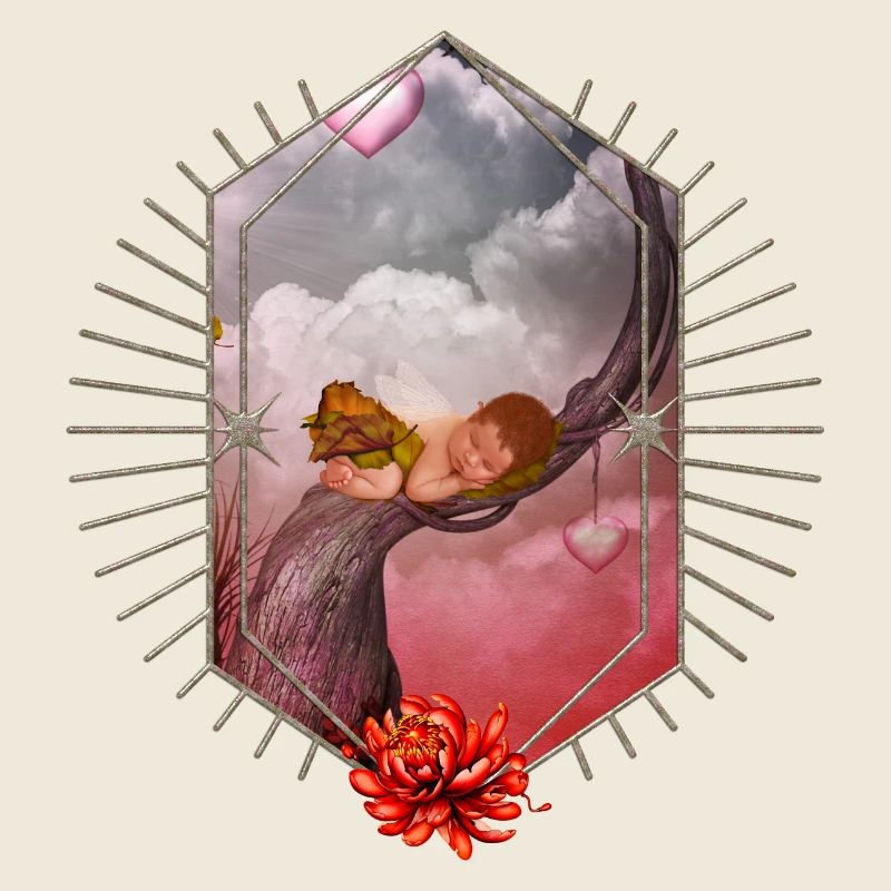 Mignon bébé fée endormi.