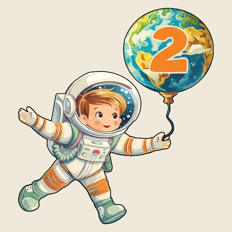 Astronaut 2 Birthday Astronaut Earth 2 Years