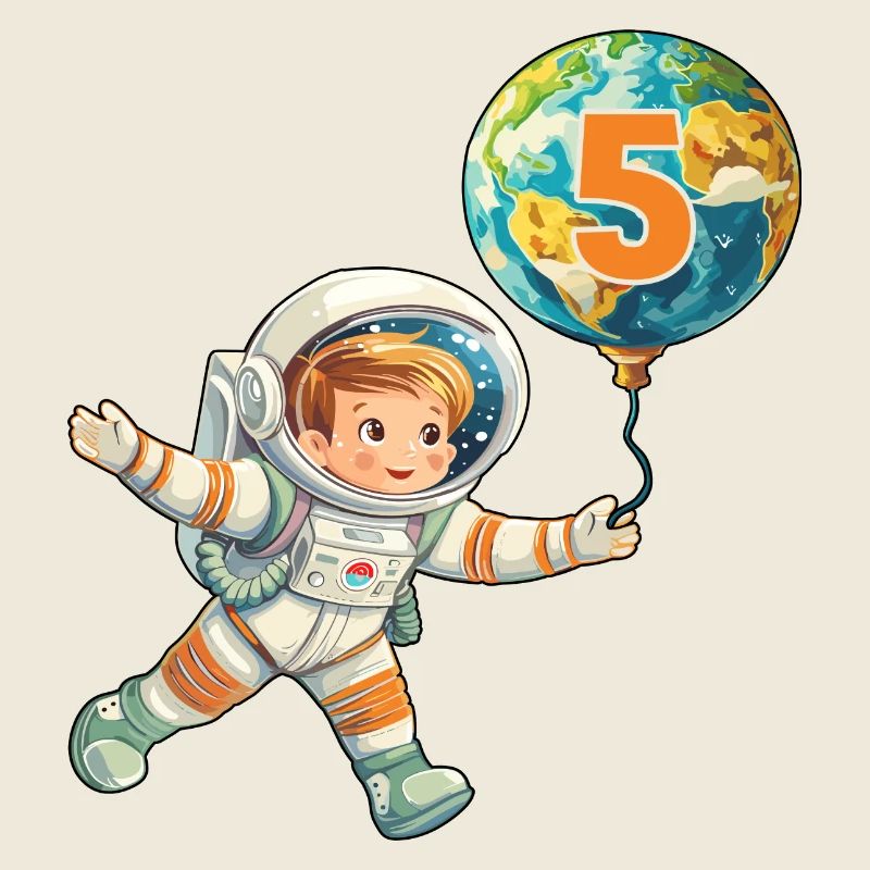 Astronaut 5 Birthday 5 Years Astronaut Space