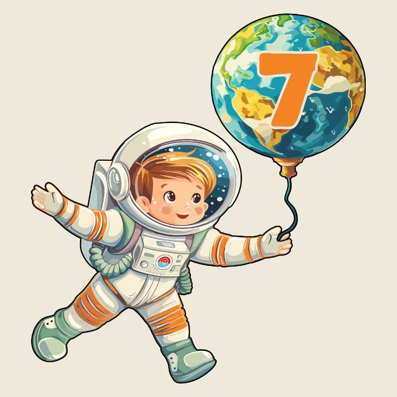 7 Anniversaire Astronaute Terre Espace 7 ans