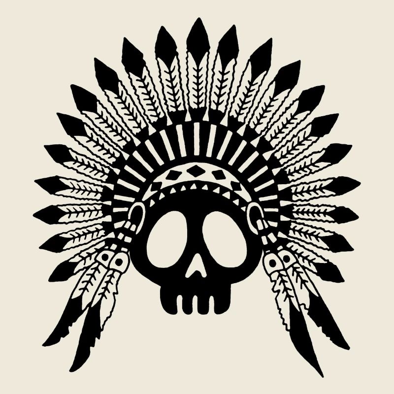 Schwarzer Indianerhäuptling Schädel