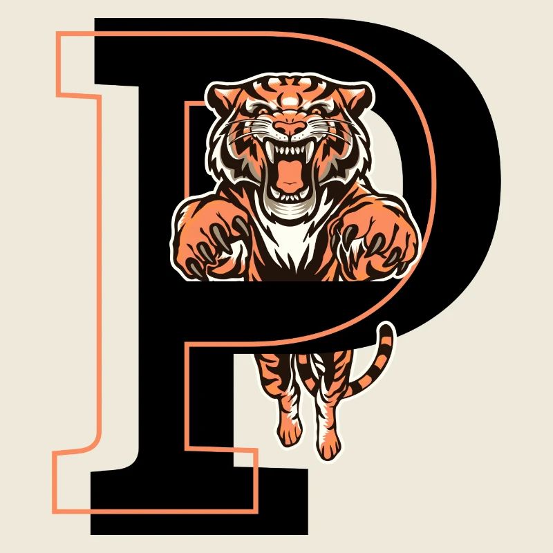 Tiger Buchstabe P - Geschenkidee