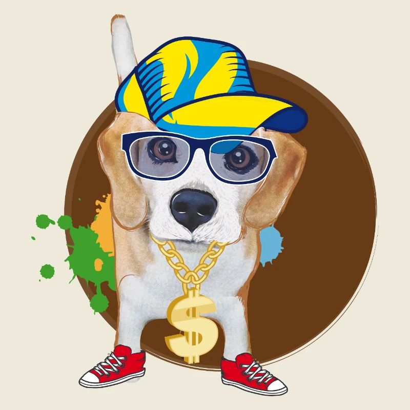 Cool Hip-Hop Beagle with Sunglasses & Style