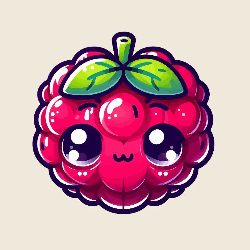 Raspberry Kawaii Illustration