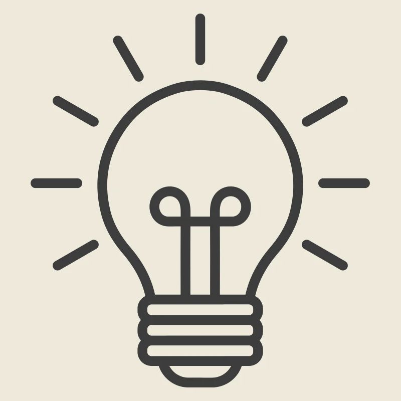 Glowing Light Bulb Line Icon
