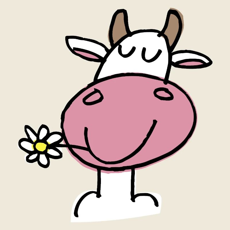 Vache Joyeuse et Fleur Délicate