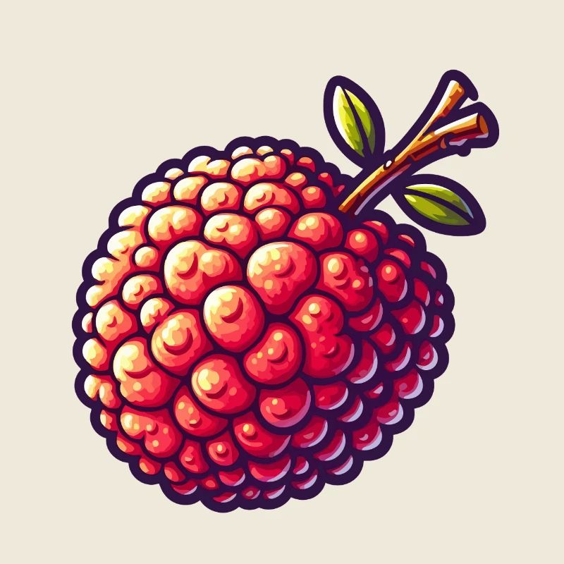Litschi Pop Art Rot