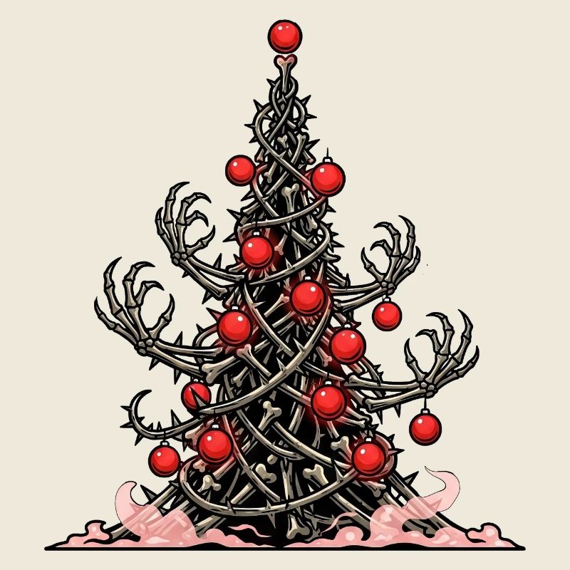 Squelette effrayant Arbre de Noël Horreur Noël