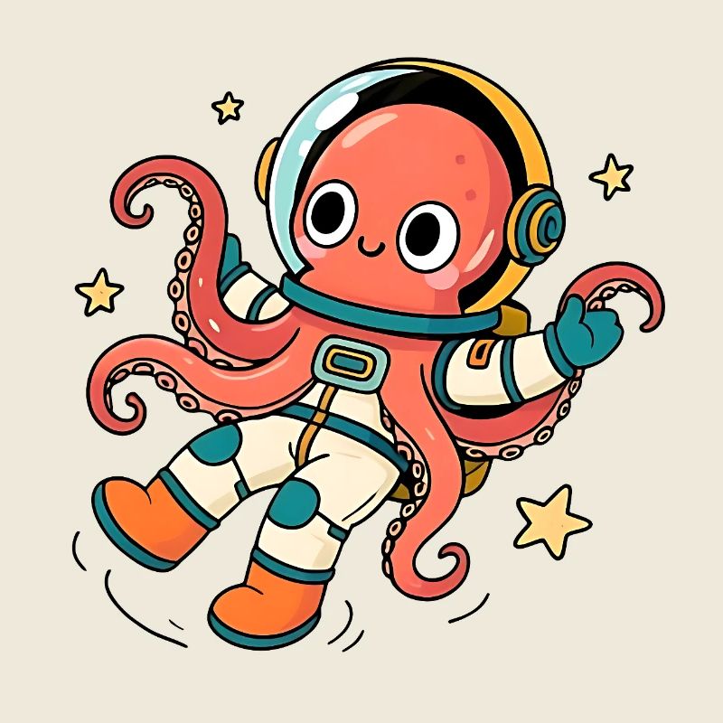 Pieuvre Astronaute Spatiale