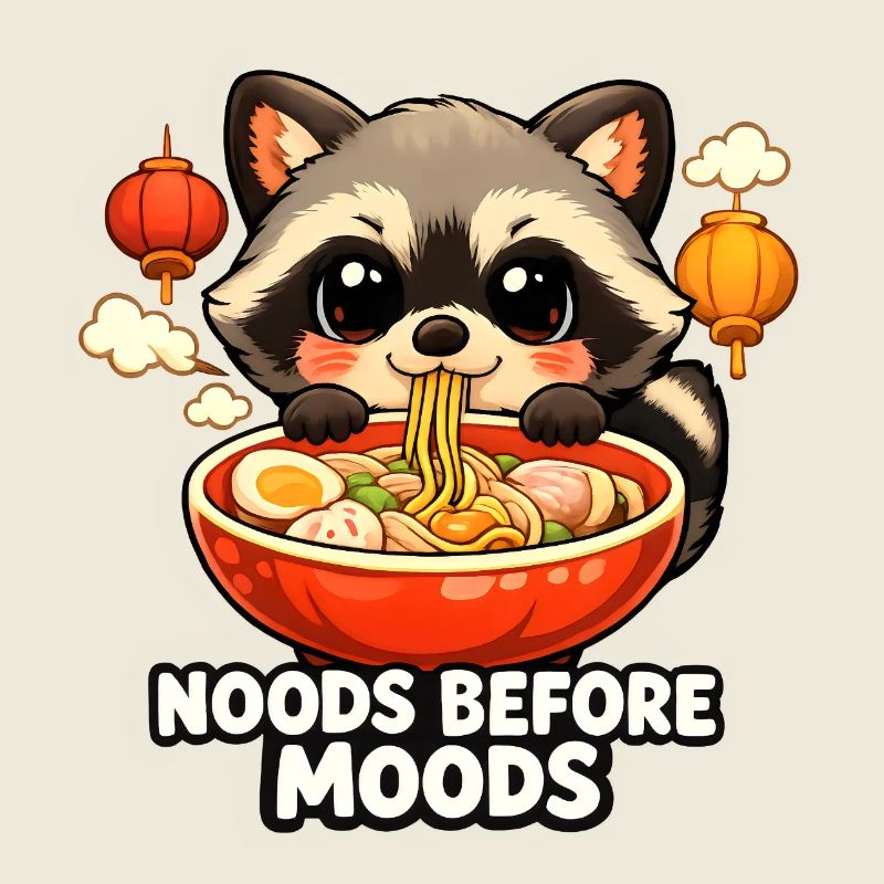 Ramen Noods Before Moods Waschbär