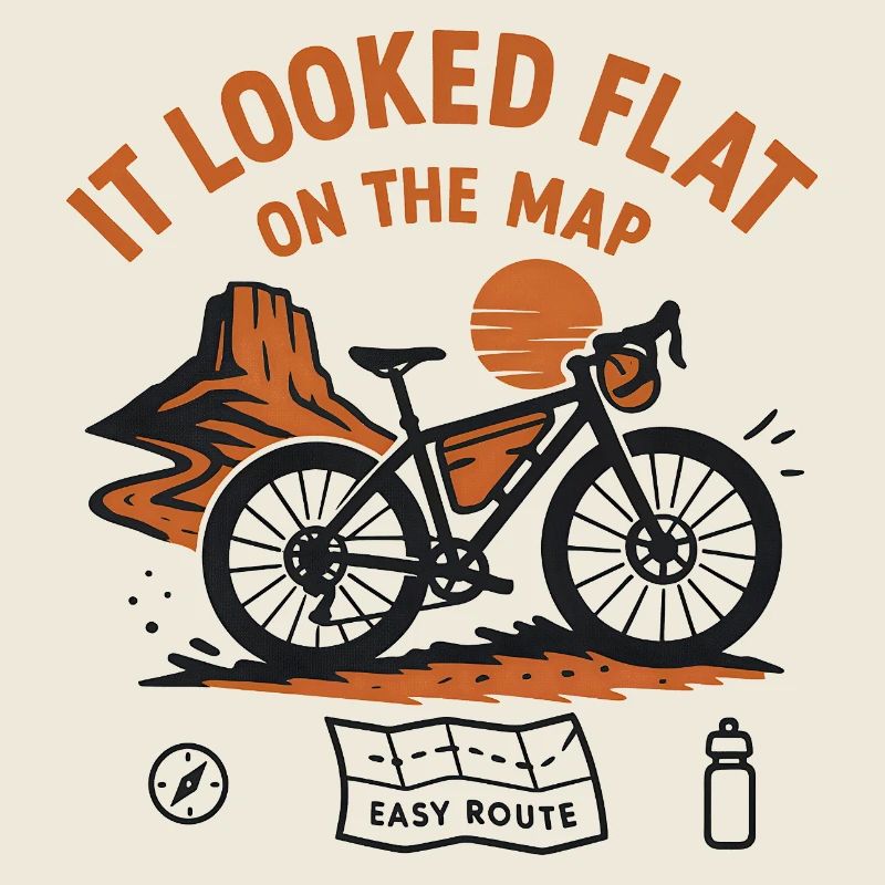 Tee de l’itinéraire cycliste Flat On the Map