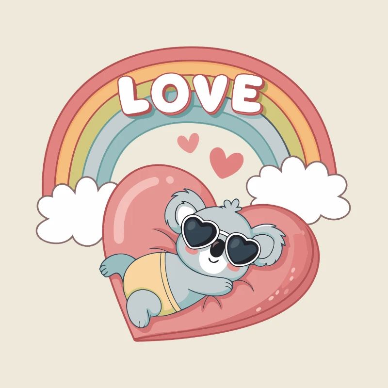 Koala-Liebe-Regenbogenherz