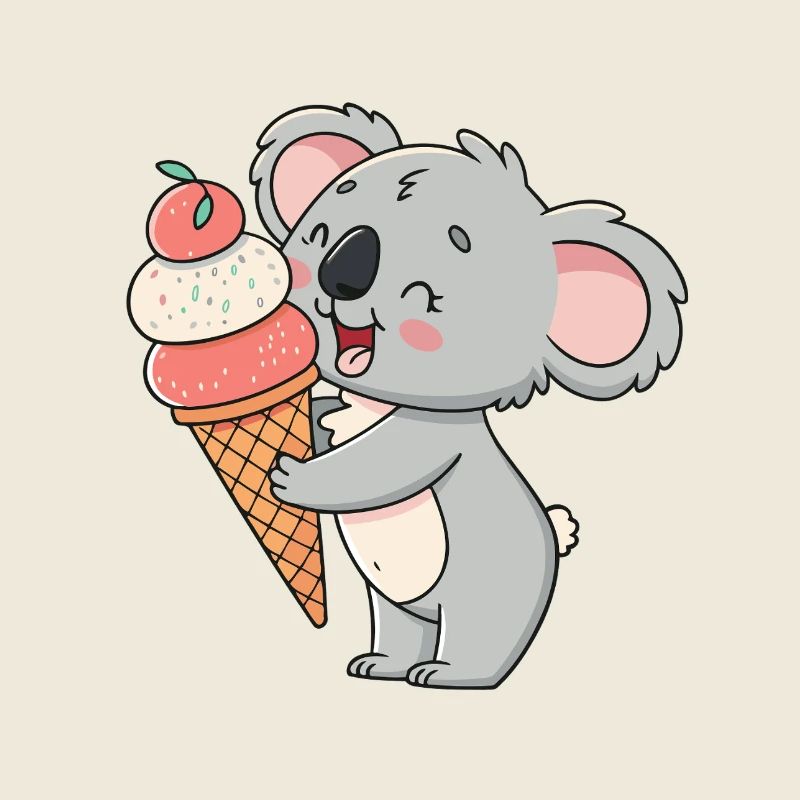 Gourmet-Koala und Eiscreme