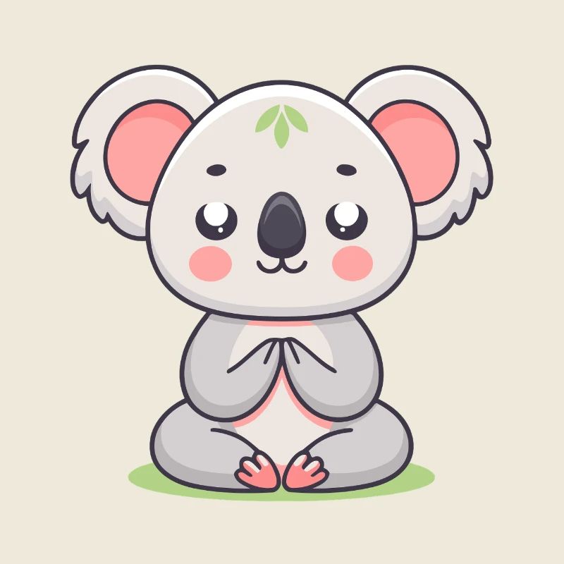 Pastel meditative Zen Koala