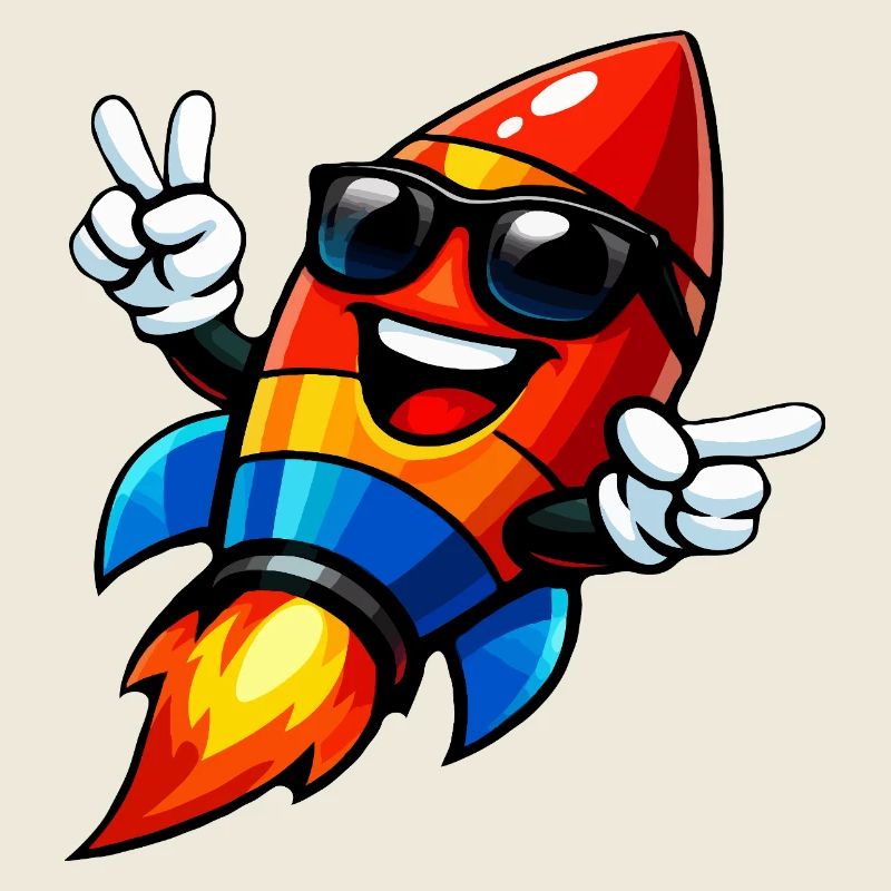 Fröhliche Rocket mit Sonnenbrille