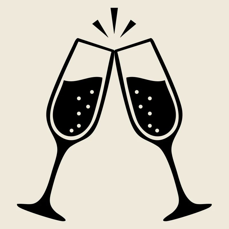 Clinking Glasses – Black & White Wedding