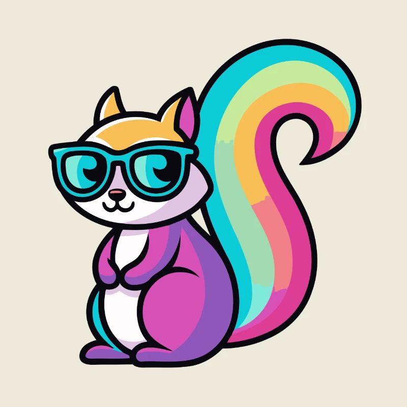 Regenbogen-Eichhörnchen-Brille