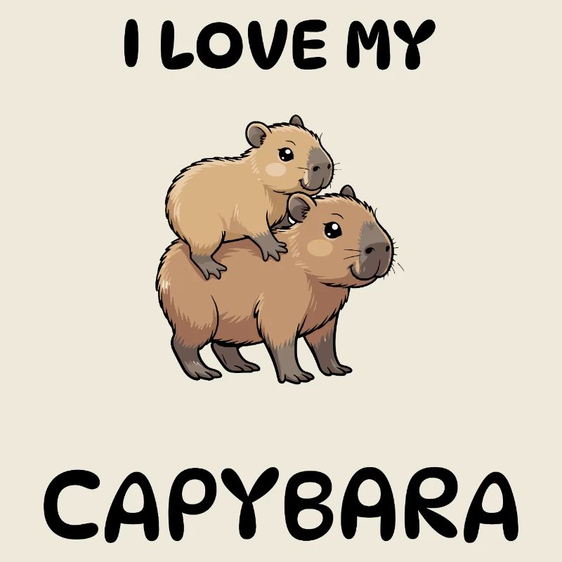 T-shirt capybara mignon – Design Huckepack pour enfants