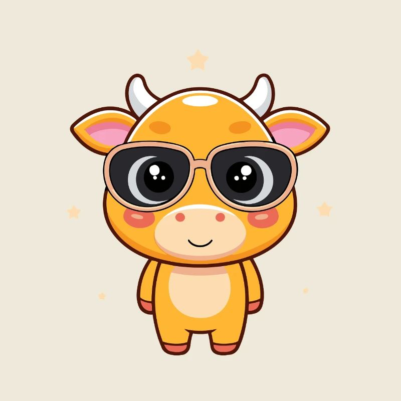 Vache chic avec lunettes noires