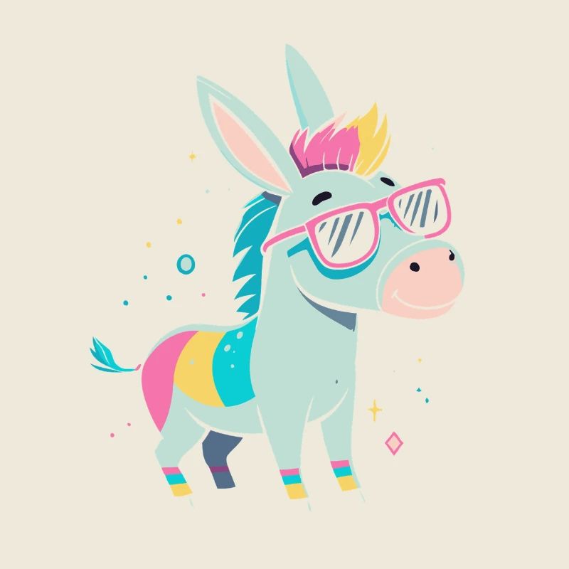 Donkey Rainbow Pink Glasses