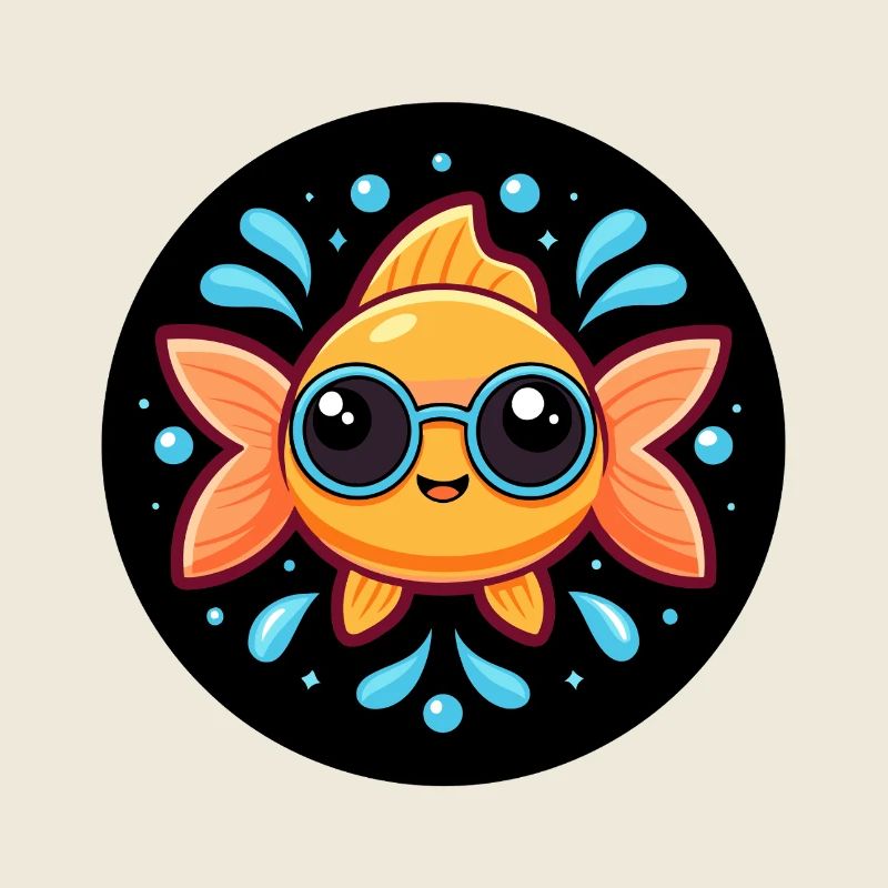 Colorful Kawaii Glasses Fish