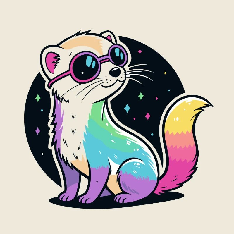 Cosmic Ferret Rainbow Pink Brille