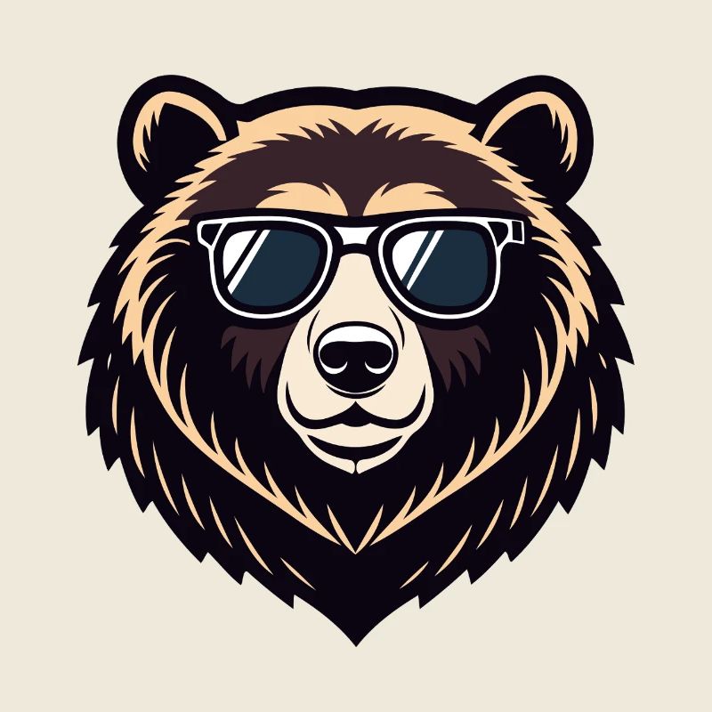 Cooler Bär mit Brille