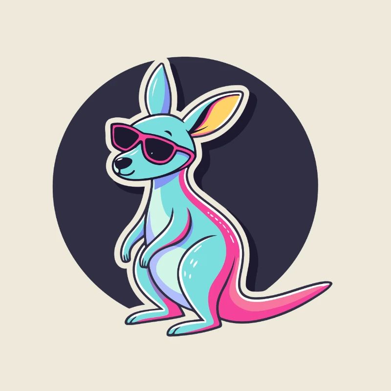 Pastell-Känguru-Hipster-Brille