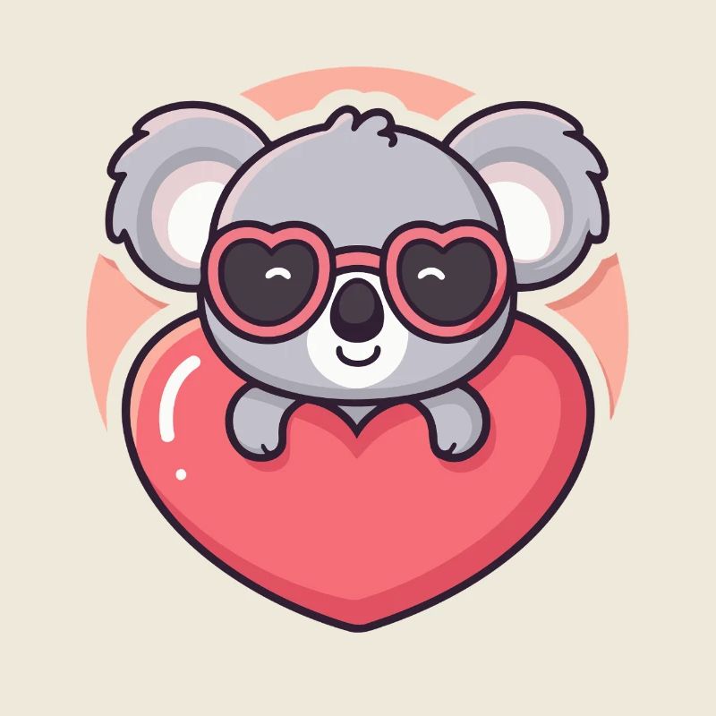 Koala Heart and Pink Glasses