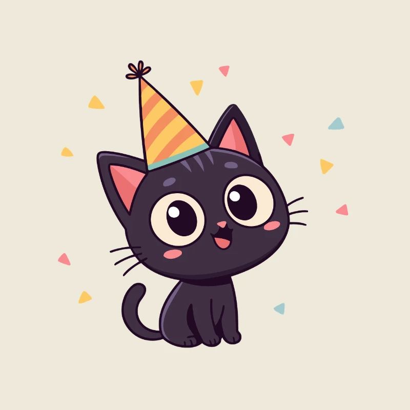 Schwarzer Katzen-Partyhut