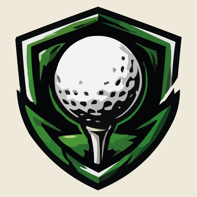 Emblème de la balle de golf du bouclier