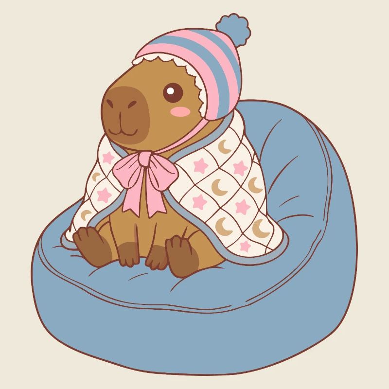 Cuddle Capybara Moonstar-Decke – Kawaii-Design