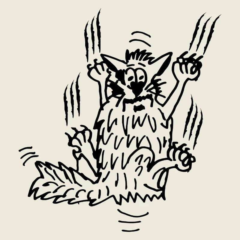 Des griffes de chat drôles serrées