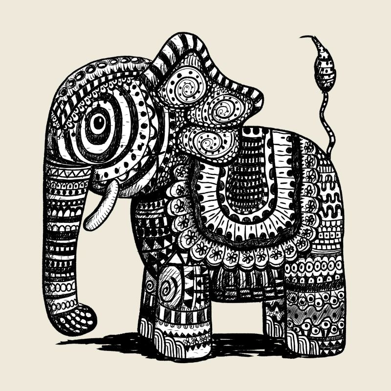 Power Elephant With Pattern I India I Gift Ethno