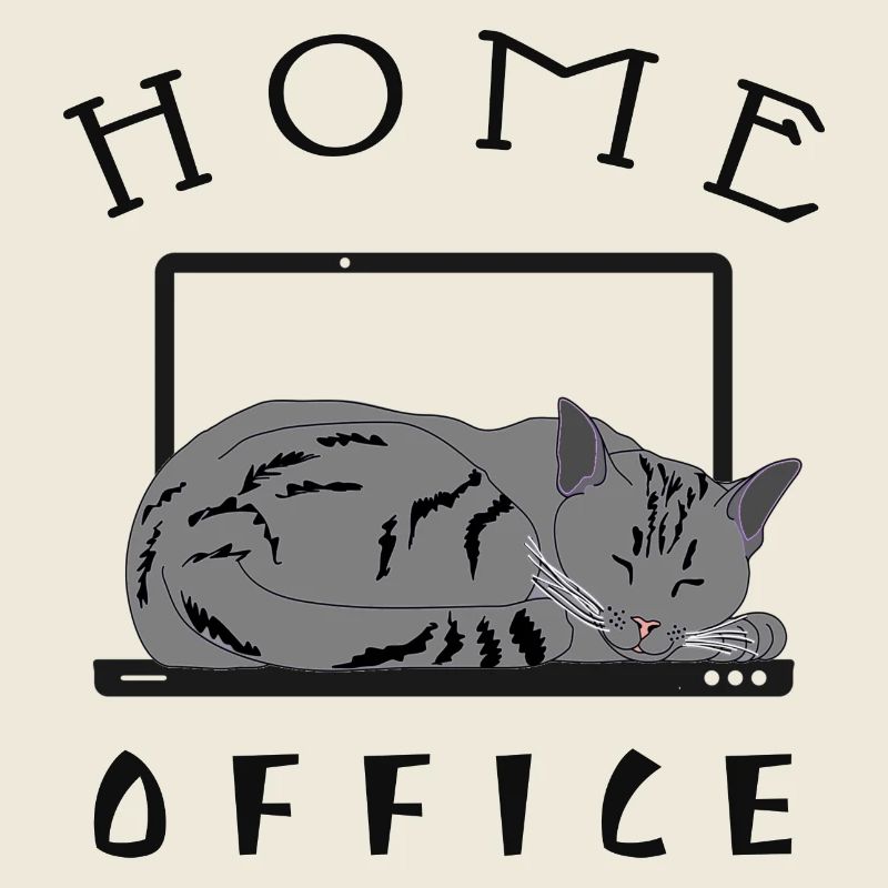 Chat relaxant dans le bureau à domicile