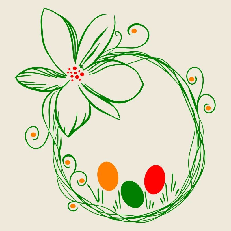 Easter nest with Easter eggs