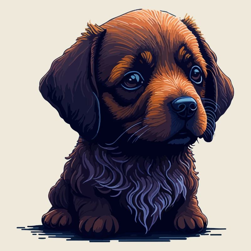 Teckel dans le style numérique